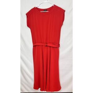 Worth New York Women's Size 6 Red Pull On Sleeveless Belted Dress